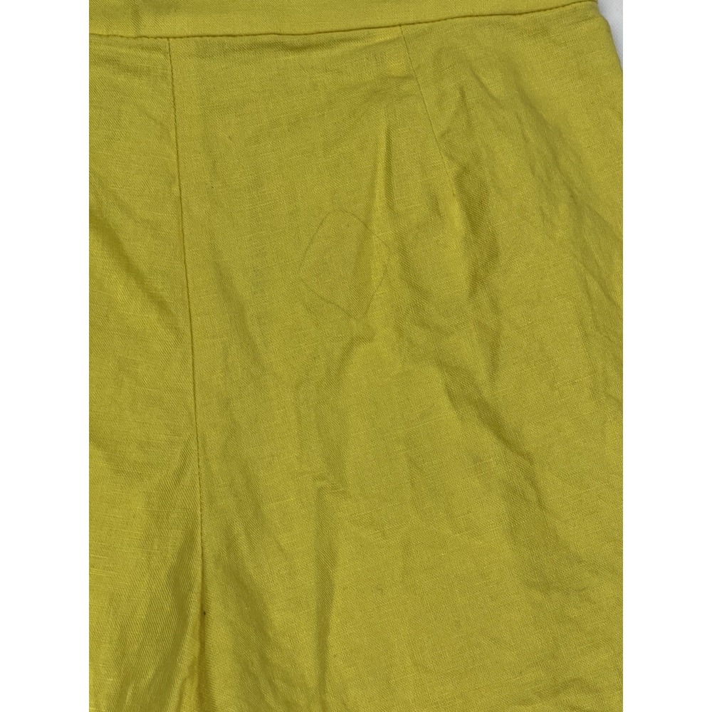 J.Crew Women 0 Yellow Cotton Blend‎ Preppy High-Rise Ruffle Trim Chino Shorts - Picture 8 of 9